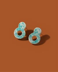 Image 2 of Dappled Double-Circle Stud Earrings