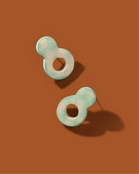Image 3 of Dappled Double-Circle Stud Earrings