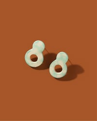 Image 4 of Dappled Double-Circle Stud Earrings