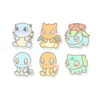 Blastoise, Charizard, Venusaur, Squirtle, Charmander & Bulbasaur Sticker Flakes