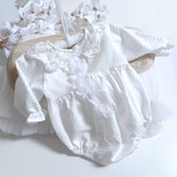 Image 3 of Boho newborn girls bodysuit | Bethany | white | photoshooting clothes