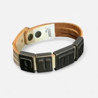 Image 1 of PUMA Leather & Bronze Slider Charm Bracelet - Size S (2000s)