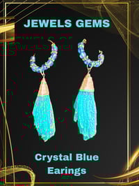 Image 1 of Crystal Blue Earings