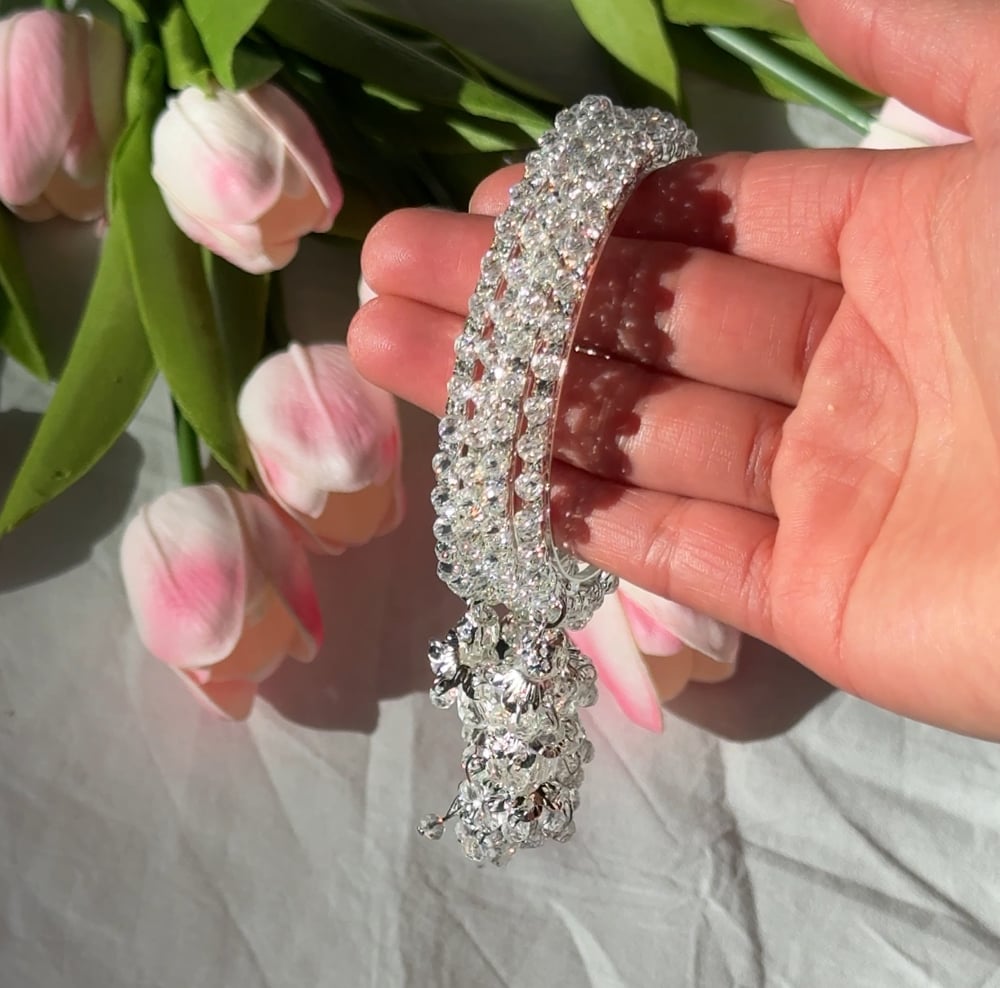 Image of Rhinestone Jhumka Chura Four Piece Set 