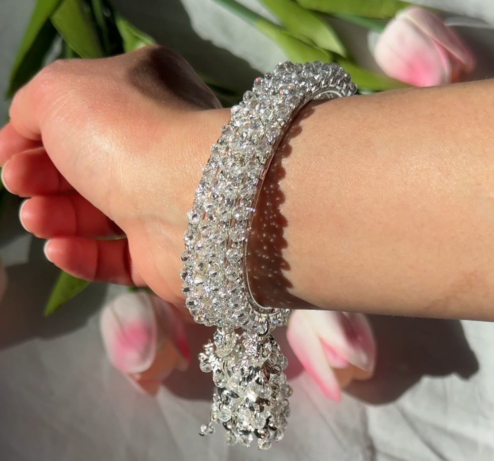 Image of Rhinestone Jhumka Chura Four Piece Set 