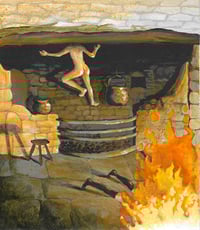 Bridget goes up the chimney