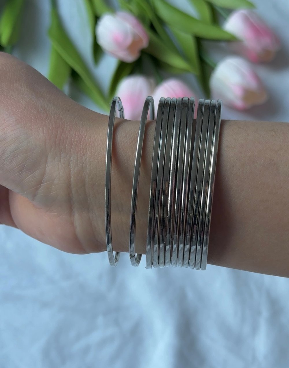 Image of Charcoal Metal Chura Ten Piece Set 