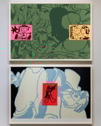 Image 3 of OLIVE DOODLE / 100x70 SCREENPRINT