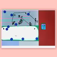 Image 1 of DOTS WITH CHICKEN / 100x70 SCREENPRINT