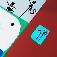 Image 2 of DOTS WITH CHICKEN / 100x70 SCREENPRINT