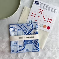 Image 3 of Snakes & Ladders board game printed cotton napkin
