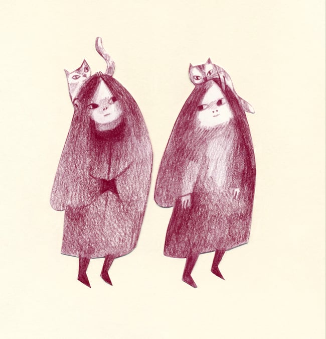 Cat girls ~ Giclee print