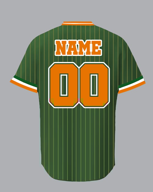 Image of LeFLore Hunter Green Striped Button Up Jersey