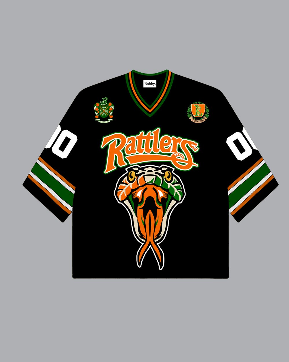 Image of LeFlore Black Oversized Football Jersey