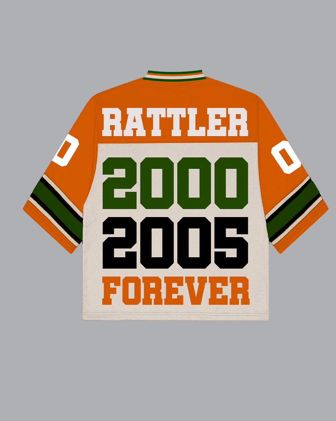 Image of LeFlore Orange and Cream Oversized Football Jersey