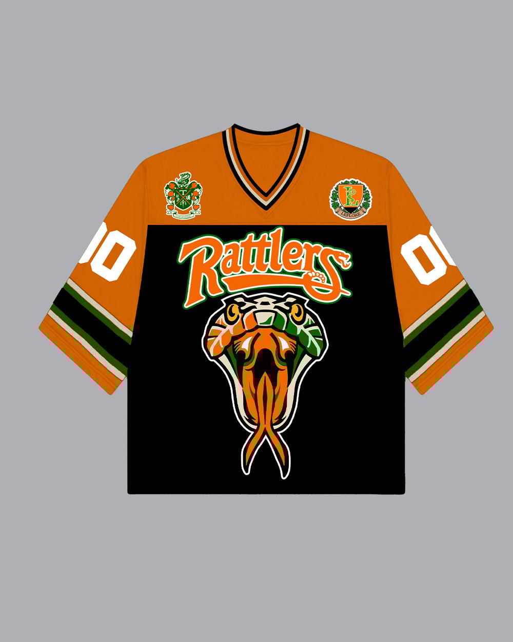 Image of LeFlore Orange & Black Oversized Football Jersey