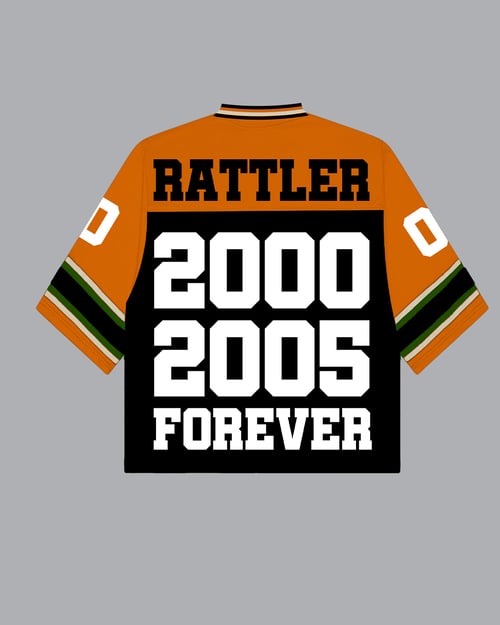 Image of LeFlore Orange & Black Oversized Football Jersey