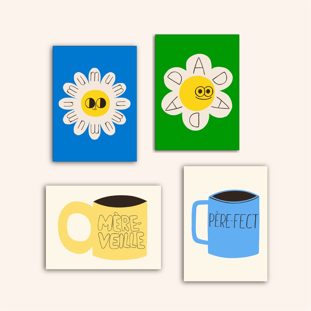 Image of PACK of A6 CARDS - MUM DAD