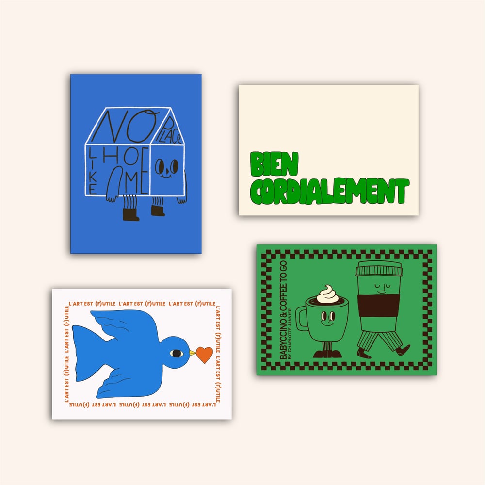 Image of PACK of A6 CARDS - BLUE AND GREEN MOOD
