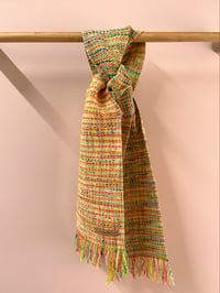 Image 1 of Yellow & Rainbow Skinny Scarf