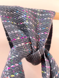 Image 2 of Grey & Neon Fleck Skinny Scarf