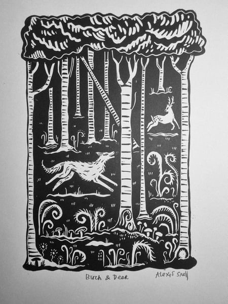 Image of Birch and deer