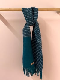 Image 1 of Pine Green & Grey Fleck Skinny Two Tone Scarf
