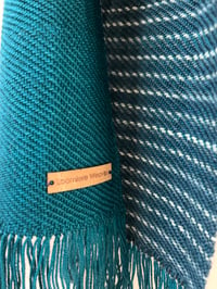 Image 3 of Pine Green & Grey Fleck Skinny Two Tone Scarf