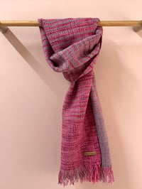 Image 1 of Raspberry & Grey Graduated Scarf