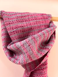 Image 2 of Raspberry & Grey Graduated Scarf