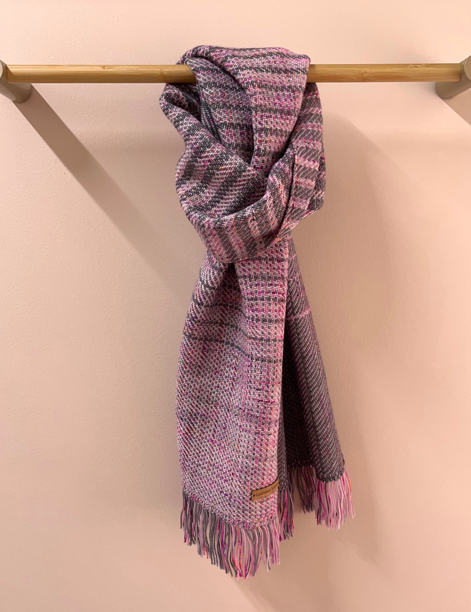 Image of Pink Fleck & Slate Grey Graduated Scarf