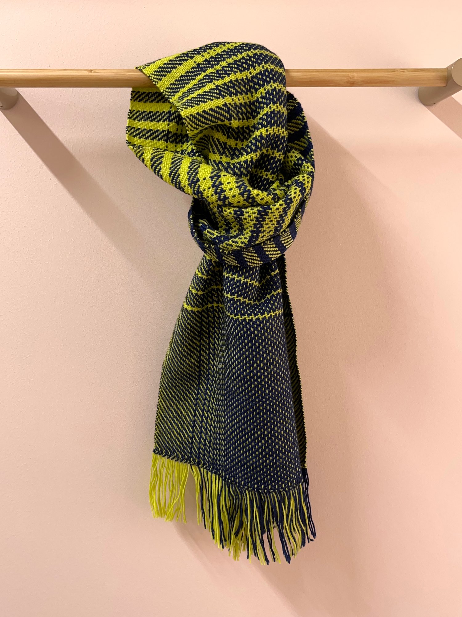Image of Lime & Navy Blue Graduated Scarf