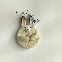 Image 1 of Ympyrä magneetti, pupu savityö