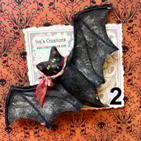 Image 3 of Halloween Spun Cotton Bat Lapel Pin Jewelry