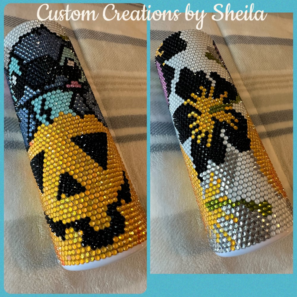 Image of Blue Alien and Pumpkin 20 oz  Rhinestone Tumbler