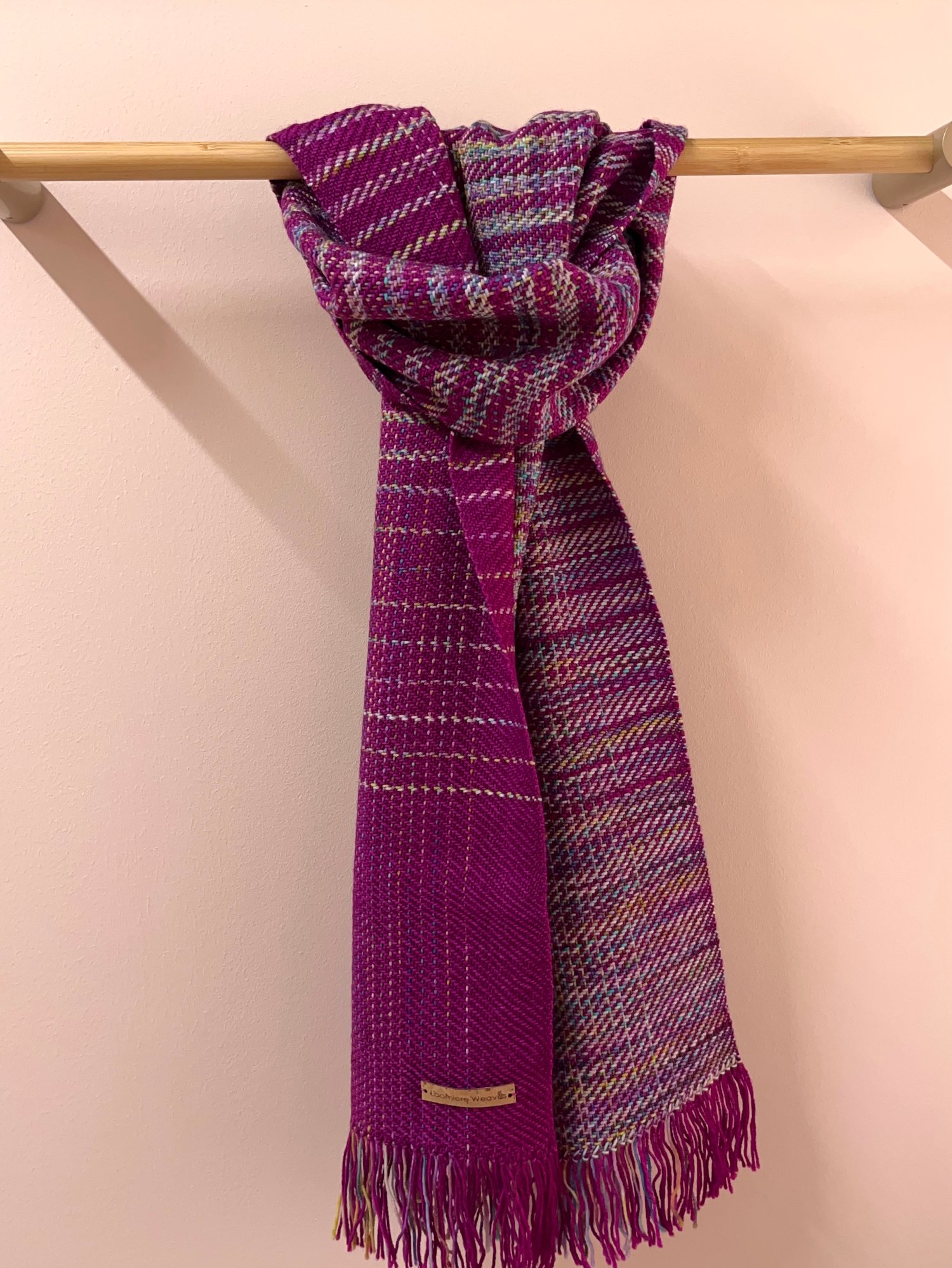 Image of Cerise & Teal Fleck Graduated Scarf