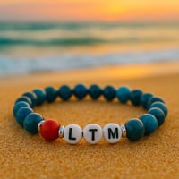 Image 1 of LTM Men's Blue Apatite Bracelet with Red Agate 