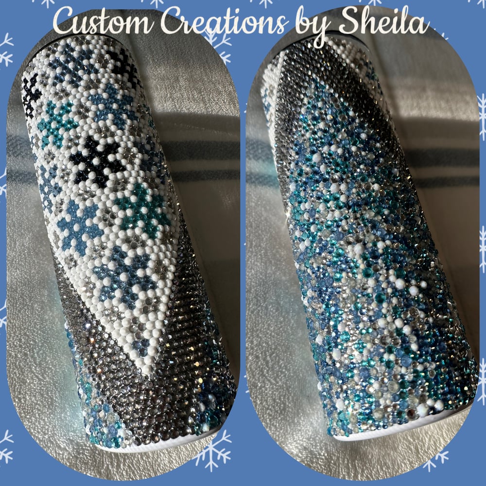 Image of Snowflake 20 oz Rhinestone Tumbler