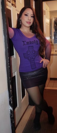 Image 1 of Women's Imbolg Logo & Celtic Cross T-Shirt