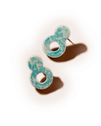 Image 1 of Dappled Double-Circle Stud Earrings