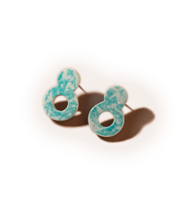 Image 2 of Dappled Double-Circle Stud Earrings