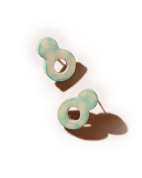 Image 3 of Dappled Double-Circle Stud Earrings