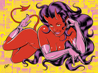 BURLESQUE DEVIL GIRL  Silkscreen Print