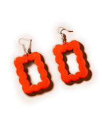 Image 1 of Scalloped Frame Dangle Earrings