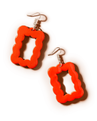 Image 2 of Scalloped Frame Dangle Earrings