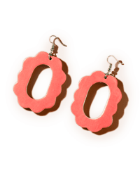 Image 3 of Scalloped Frame Dangle Earrings