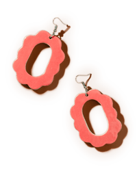 Image 4 of Scalloped Frame Dangle Earrings