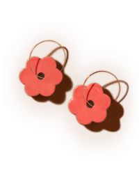 Image 1 of Flower Hoop Earrings