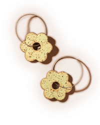 Image 2 of Flower Hoop Earrings