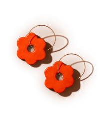 Image 3 of Flower Hoop Earrings